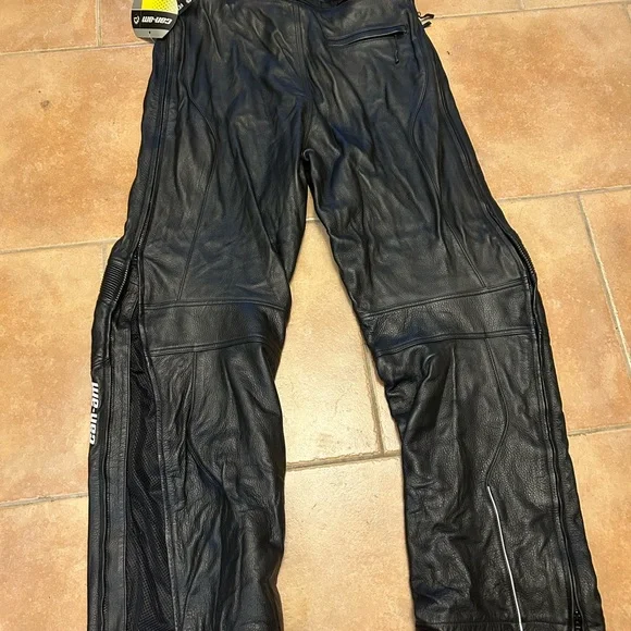 New Can-am performance Black Leather Motorcycle Pants - Picture 6 of 10